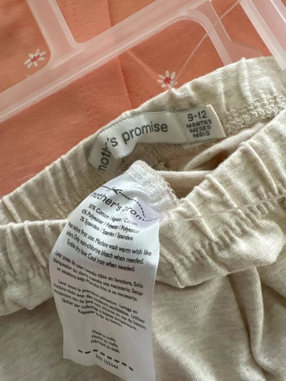 Mother's Promise Coral/Peach Flutter-Sleeve Baby Girl Outfit Set Size 9-12 Month